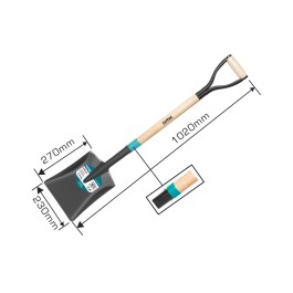 TOTAL STEEL SHOVEL WITH WOODEN HANDLE THTHW0102 TOTAL ΦΤΥΑΡΙ ΜΕΤΑΛΛΙΚΟ ΚΑΡΒΟΥΝΟΥ ΜΕ ΞΥΛΙΝΗ ΧΕΙΡΟΛΑΒΗ THTHW0102